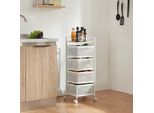 Carrello 'Sunndal' Carrello Portavivande A 4 Livelli 79,5X27X27Cm Bianco