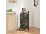 Carrello 'Sunndal' Carrello Portavivande A 4 Livelli 79,5X27X27Cm Nero