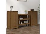 Maison Exclusive - Credenze 2 Pezzi Marrone Miele 39X35X80 Cm Legno Massello Di Pino