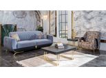 Mobili Imbottiti Moderni Per Il Soggiorno Di Design Blu Poltrona A Tre Posti 4 Pezzi Jvmoebel