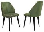 Sedia Verde Su Gambe In Legno Nero Per La Sala Da Pranzo Nuovo Modello Confortevole Jvmoebel