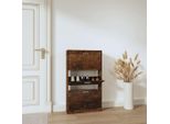 The Living Store Scarpiera In Rovere Fumé 59X17X108 Cm Materiale In Legno