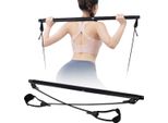 Barra Pilates, Set Di Barre Pilates Con Bande Di Resistenza Home Gym Workout Fitness Nero - Tonebar