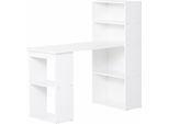 Homcom Scrivania Tavolo Da Cucina Con Ripiano Tavolo Da Computer Tavolo Da Lavoro Tavolo Per Laptop Scaffale Per Ufficio Bianco 120 X 55 X 120 Cm