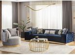 Set Divano Completo Imbottito Divano Blu Tre Posti Poltrona Moderna Nuovo Jvmoebel