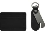 Fossil Portacarte Portachiavi Steven Card Case And Keyfob Bottle Opener Gift Set Black Nero