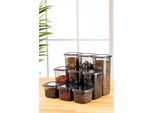 Hermia Concept, BNMPEGYAS09-51217, Set Di Contenitori (9 Pezzi), 100 % Plastica, Antracite, 10 X 10 X 9,5 Cm