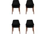 Lusso Sala Da Pranzo Nero 4X Sedie Mobili Moderni Legno Sedie Design Arredamento