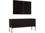Cabinet Tv: Nero Opaco Con Gambe Cromate, 100 X 52 X 32 Cm