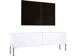 Mobile Tv: Bianco Opaco Con Gambe Cromate, 140 X 52 X 32 Cm
