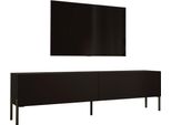 Cabinet Tv: Nero Opaco Con Gambe Nere, 170 X 52 X 32 Cm