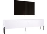 Mobile Tv: Bianco Opaco Con Gambe Nere, 170 X 52 X 32 Cm