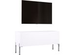 Mobile Tv: Bianco Opaco Con Gambe Cromate, 100 X 52 X 32 Cm