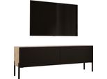 Mobile Tv In Rovere Wotan / Nero Opaco Con Gambe In Nero, 140 X 52 X 32 Cm