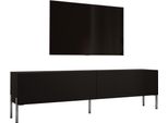 Cabinet Tv : Nero Opaco / Nero Lucido Con Gambe Cromate, 170 X 52 X 32 Cm