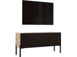 Mobile Tv In Rovere Wotan / Nero Opaco Con Gambe In Nero, 100 X 52 X 32 Cm