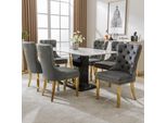 Set Di 6 Sedie Da Sala Da Pranzo Flieks, Sedie Da Soggiorno Sedie Da Cucina Con Gambe In Acciaio Inox, Sedie Imbottite Sedie Con Schienale, Rivestimento In Velluto, Grigio