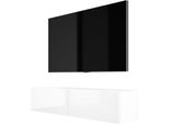 Cabinet Tv : Bianco Opaco / Bianco Lucido, 140 X 34 X 32 Cm