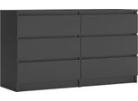 Cassettiera 6 Cassetti, Antracite, 138 X 78 X 39 Cm