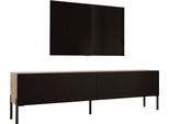 Cabinet Tv: Rovere Wotan / Nero Opaco Con Gambe Nere, 170 X 52 X 32 Cm