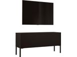 Cabinet Tv: Nero Opaco / Nero Lucido Con Gambe Nere, 100 X 52 X 32 Cm