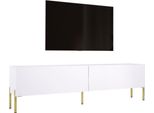 Mobile Tv: Bianco Opaco Con Gambe Dorate, 170 X 52 X 32 Cm