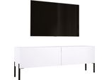 Mobile Tv: Bianco Opaco Con Gambe Nere, 140 X 52 X 32 Cm