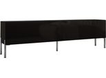 Cabinet Tv: Nero Opaco Con Gambe Cromate, 170 X 52 X 32 Cm
