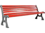 Casa Padrino Panchina Da Giardino In Stile Industriale Rosso/Grigio 183 Cm