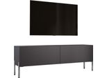 Mobile Tv In Antracite Con Gambe Cromate, 140 X 52 X 32 Cm