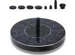 Yakimz Pompa Solare Per Fontana 1,5W Pompa Solare Per Fontana Pompa Solare Per Laghetto Con 6 Stili Di Fontana Pompa Solare Per Acqua Fontana Solare Nera Per Giardino Pompa Acqua Esterna