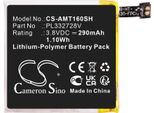 Techtek Batteria Compatibile Con [Amazfit] A1609, A1619, Stratos, Stratos 2 Sostituisce PL332728V