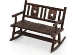 Costway Panca Da Giardino A 2 Posti, Panca A Dondolo Resistente Alle Intemperie Con Schienale, Panca In Legno Fino A 320Kg 111X85X89Cm