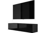 Cabinet Tv : Nero Opaco / Nero Lucido, 140 X 34 X 32 Cm
