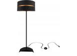 Lampada Da Terra Soggiorno Nero-Oro Lampada Da Terra Design Moderno E27 Della Serie N340 (N340-P-SS)