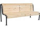 Panchina Da Giardino Casa Padrino Colori Naturali / Nero 188 Cm