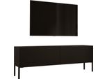 Cabinet Tv: Nero Opaco / Nero Lucido Con Gambe Nere, 140 X 52 X 32 Cm