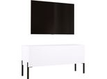 Mobile Tv: Bianco Opaco Con Gambe Nere, 100 X 52 X 32 Cm