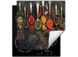 Darhaus Piastra Di Copertura Per Fornelli 60X52 Cm Tappetino Antiscivolo Roll-Up, Spezie - Cucchiaio