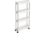 In And Outdoormatch Carrello Portavivande Su Ruote Pieter - Carrello Da Cucina - Industriale - Carrello Portavivande - Carrello Bar - Carrello Portabevande - 4 Vassoi - 40 X 13,5 X 86 Cm