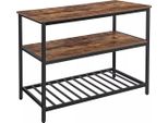 In And Outdoormatch Scaffale Da Cucina In Piedi Neil - 3 Livelli - Scaffale Per Panetteria - Scaffale Per Microonde - Metallo E Legno - 120X60X90Cm