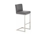 In And Outdoormatch Sgabello Da Bar Bruce - Con Schienale - Set Di 1 - Ergonomico - Sgabelli Da Bar Per Cucina O Mensa - Grigio - Altezza Seduta 77Cm