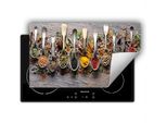 Darhaus Piastra Di Copertura Per Fornelli 90X52 Cm Tappetino Antiscivolo Roll-Up, Spezie - Cucchiaio