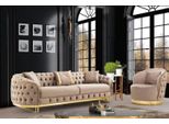 Set Da Salotto Di Design Divano A 3 Posti E Poltrona Colore Beige 2 Pezzi Jvmoebel