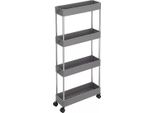 In And Outdoormatch Carrello Portavivande Su Ruote Adriana - Carrello Da Cucina - Industriale - Carrello Portavivande - Carrello Bar - Carrello Portabevande - 4 Vassoi - 40 X 12,5 X 86 Cm