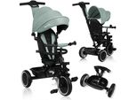 Triciclo E Passeggino Multifunzionale Lionelo Berry Da 9 Mesi A 5 Anni Fino A 25 Kg Grandi Ruote In Pu, Sedile Girevole A 360° Verde