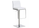 In And Outdoormatch Sgabello Da Bar Con Schienale Eleazar - Set Di 1 - Ergonomico - Sgabello Da Cucina O Mensa - Bianco - 58-82Cm