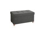 In And Outdoormatch Panca Di Stoccaggio Marjorie - Panca Con Spazio Di Archiviazione - Box Letto - Con Coperchio - Grigio - 300KG