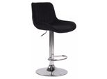 In And Outdoormatch Sgabello Da Bar Marguerite In Velluto - Cromo Nero - Altezza Seduta 60-82 Cm - Set Di 2 - Regolabile In Altezza - Per Cucina E Bar - Con Schienale - Sgabelli Da Bar Ergonomici