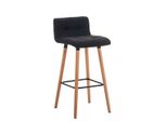 In And Outdoormatch Sgabello Da Bar Frankie - Nero/Marrone - Legno - Design Moderno - Set Di 2 - Schienale - Poggiapiedi - Per Cucina E Bar - Seduta Imbottita